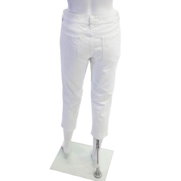 Tory Burch Womens Zipper Fly High Rise Cropped Jeans White Denim Size 29 - Picture 3 of 6